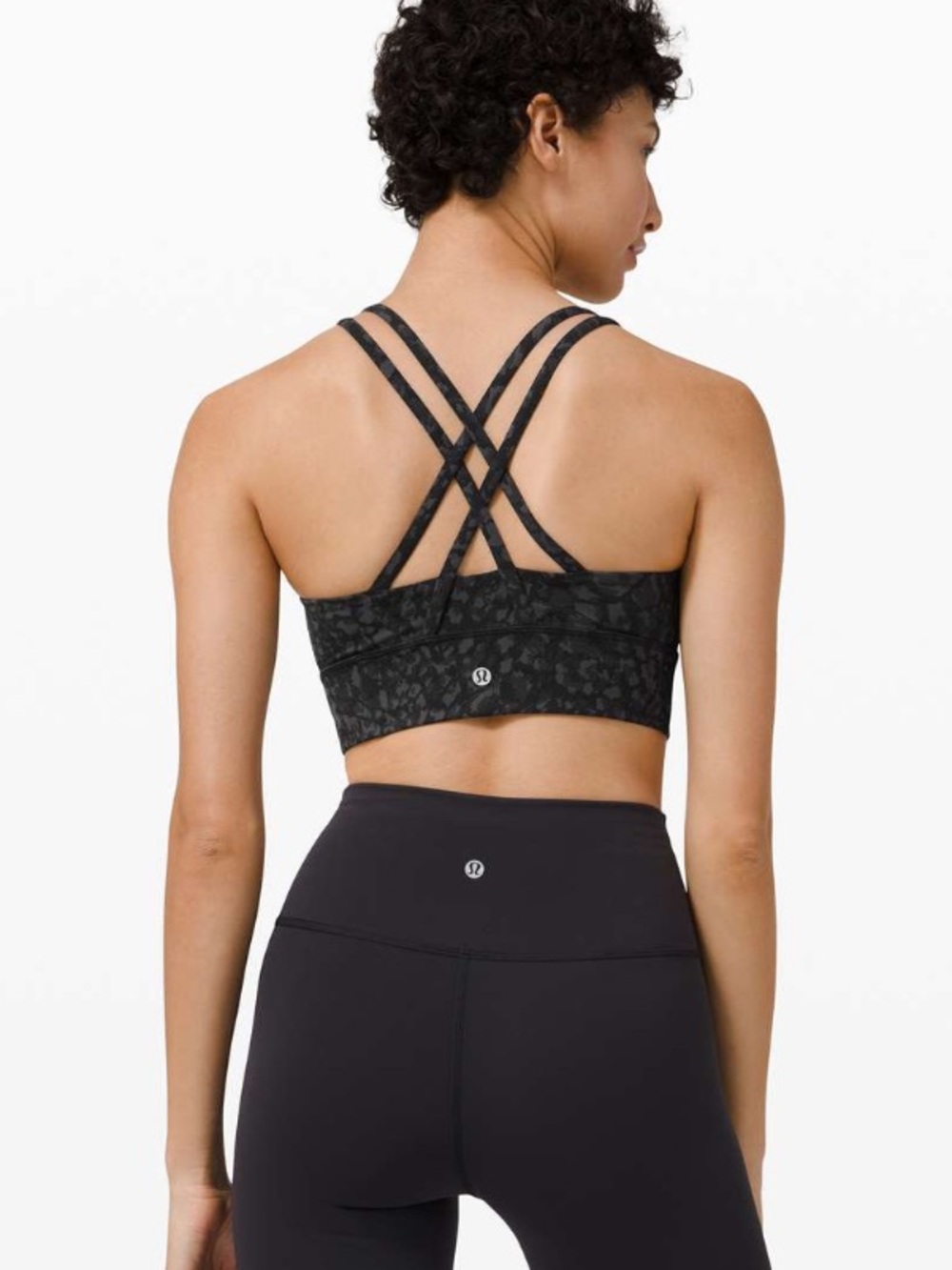 Lululemon Energy Longline Bra in Wild Thing Camo Deep Coal Multi